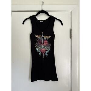 Vintage 2005 Bon Jovi Ribbed Tank Top T Shirt Black Bay Beauty M